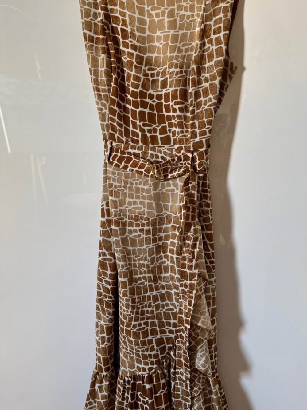 Calvin Klein Printed Lightweight Dress with Waist Tie